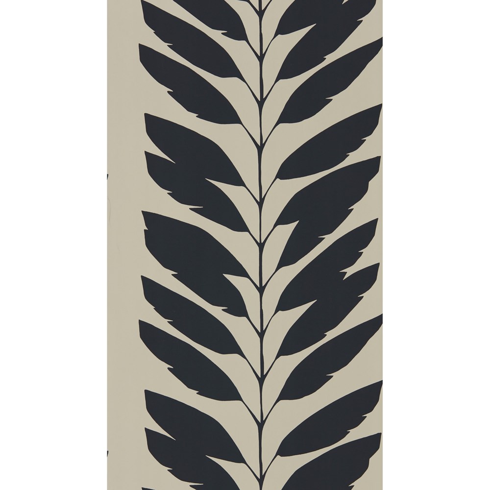 Malva Leaf Wallpaper 111308 by Scion in Liquorice Black